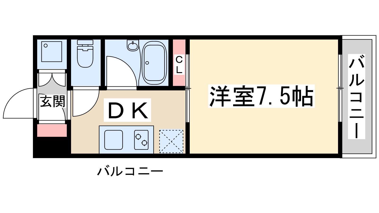 FIVE TWO(1DK/4階)の間取り写真