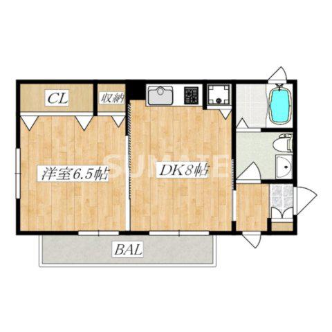 PALERMO ANNEX(1DK/2階)の間取り写真