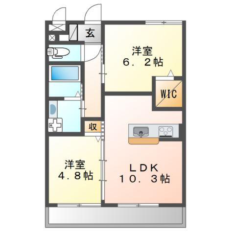 アレグラールN I(2LDK/3階)の間取り写真