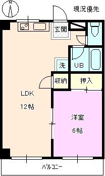 コーポ若草(1LDK/2階)の間取り写真