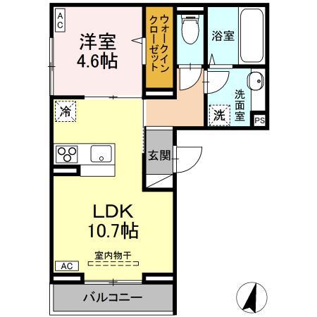 カーサ ベラ(1LDK/2階)の間取り写真