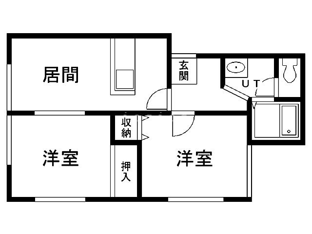 フルハウスリバティ7号棟(2LDK/1階)の間取り写真