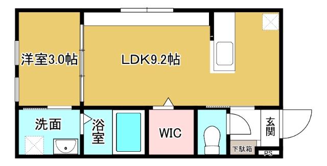 INTEGRAL AMALFI I(1LDK/1階)の間取り写真