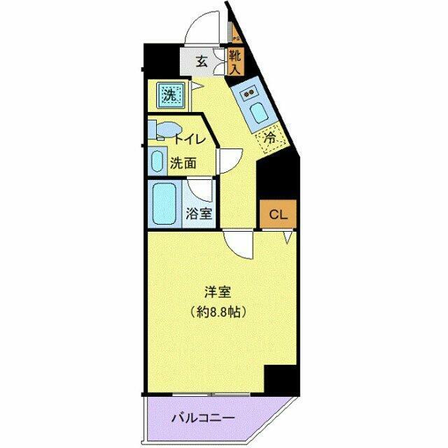 R.HOURS MEJIRO AVE. 部屋番号703(1K/7階)の間取り写真