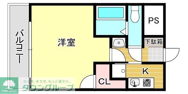 VIP薬院(1K/5階)の間取り写真