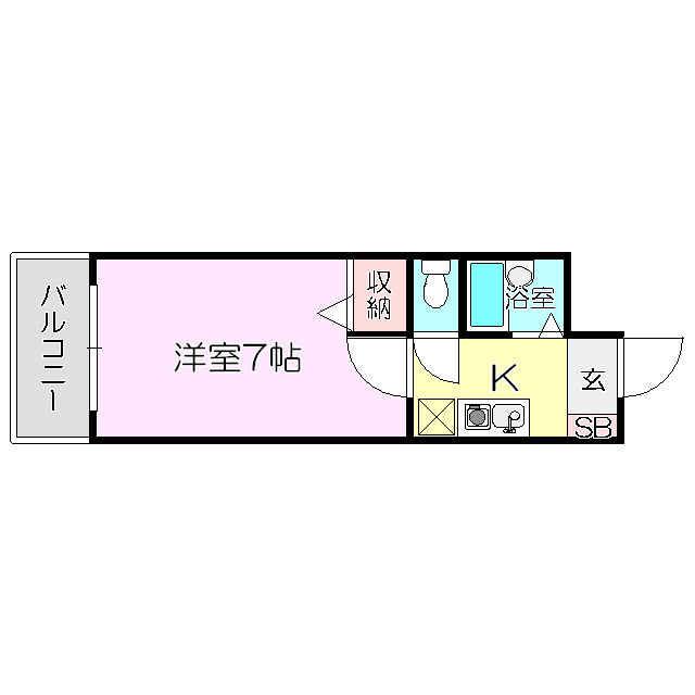 ノルデンハイム相川(1K/2階)の間取り写真