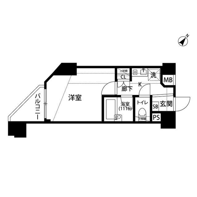 プレール渋谷松涛(1K/4階)の間取り写真