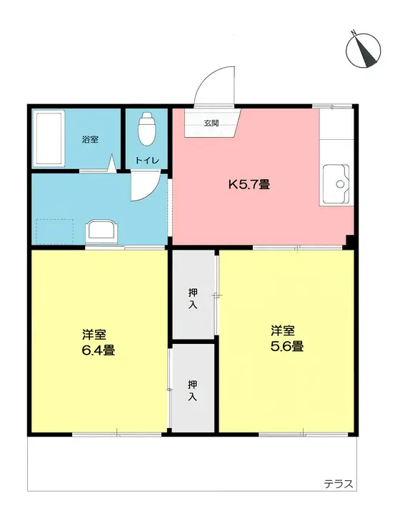 コーポ緑ヶ丘 1階階 間取り