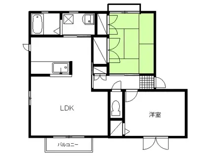 グランシード坂本 C棟(2LDK/1階)の間取り写真