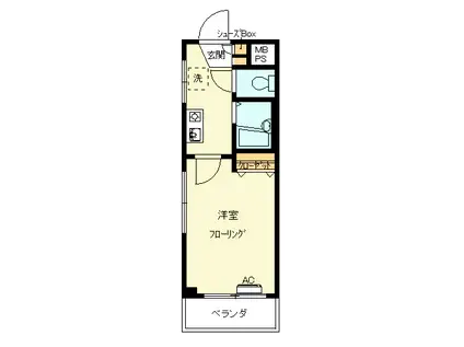 プレイス.F(1K/2階)の間取り写真