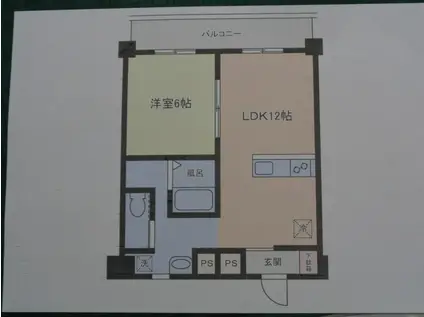 スペースワールド南ビル(1LDK/8階)の間取り写真