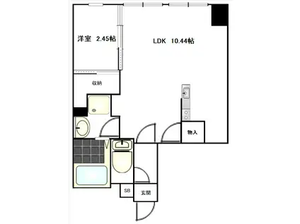 ブランロゼ二日町(1LDK/5階)の間取り写真