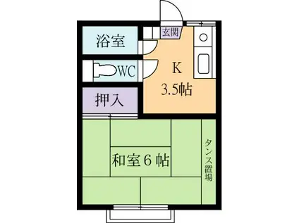 メゾン千代田(1K/2階)の間取り写真