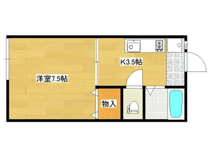 ハイツホースイ(1K/2階)の間取り写真