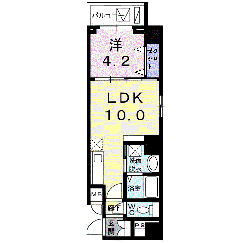 フルール両国(1LDK/5階)の間取り写真