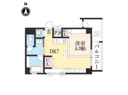 GRANDLATTICESAYAMACH(1DK/6階)の間取り写真