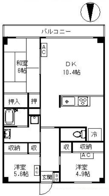 ロワイヤル守屋(3LDK/3階)の間取り写真