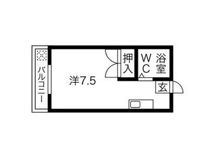 メゾン安田(ワンルーム/2階)の間取り写真