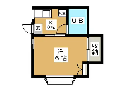 ハイムフジ(1K/1階)の間取り写真