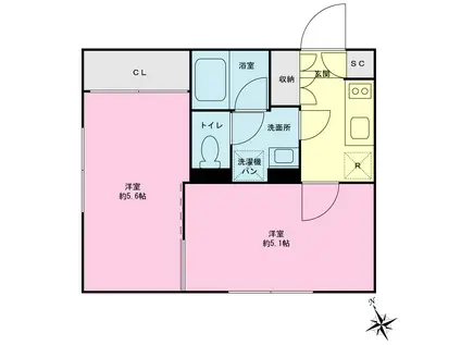 プライムネクサス品川鮫洲(2K/3階)の間取り写真