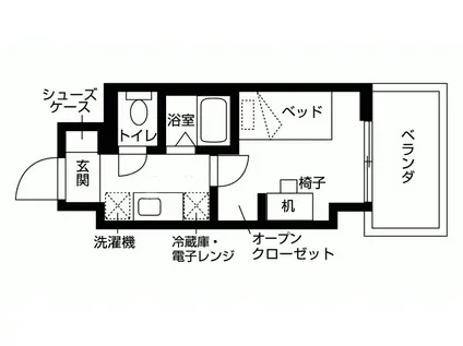 KDXレジデンス神戸元町(ワンルーム/4階)の間取り写真