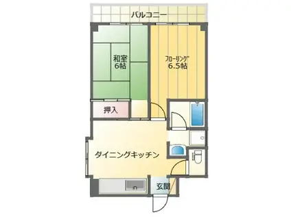 新大阪パークランド(2DK/1階)の間取り写真