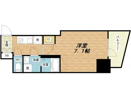 エスグランデ難波サウス(1K/5階)の間取り写真