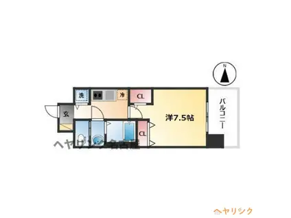 LA DOUCEUR黒川II(1K/11階)の間取り写真