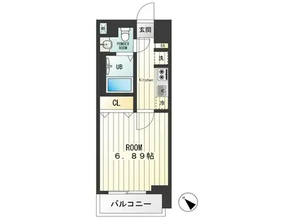 アンソレイユ横浜(1K/3階)の間取り写真