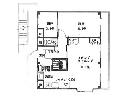 町田アパート(1SLDK/2階)の間取り写真