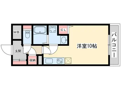 グレンパーク新大阪2(ワンルーム/2階)の間取り写真