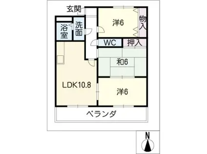 シェモアII(3LDK/1階)の間取り写真