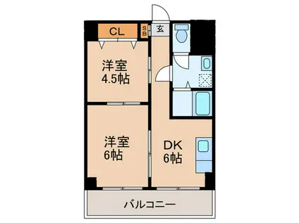 ヴィラティック早稲田(2DK/8階)の間取り写真