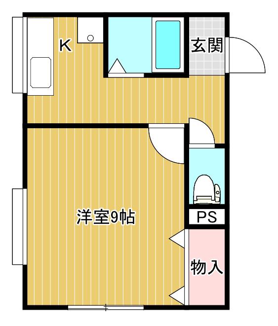 パルテール(1K/1階)の間取り写真