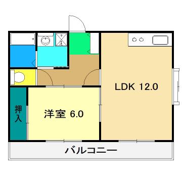 レッドハットII(1LDK/3階)の間取り写真