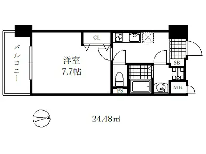 リヴィアス コウベ クレスト(1K/4階)の間取り写真