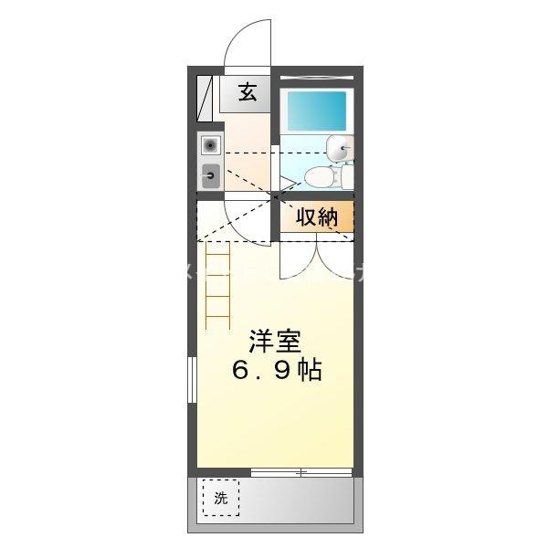 コスモ21有楽(1K/2階)の間取り写真