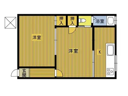 セゾン21(2K/3階)の間取り写真