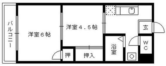 サンライフ大樹(1K/5階)の間取り写真