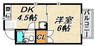 ルミエール須磨(1DK/2階)の間取り写真