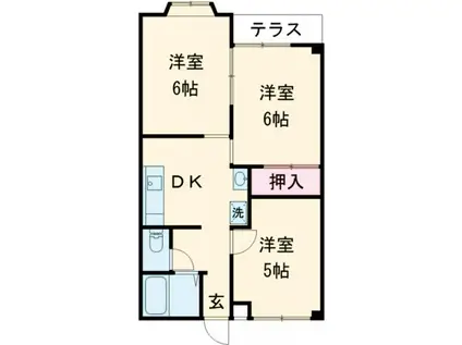 サンラインコーポ(3DK/1階)の間取り写真