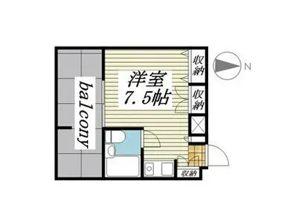 メゾン・ド・ミュール(ワンルーム/4階)の間取り写真