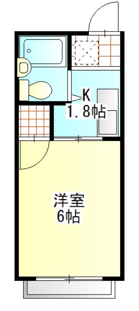 シティハイム 池上B(1K/1階)の間取り写真