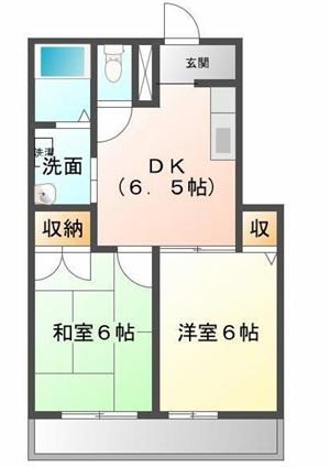 ステーション小西(2DK/2階)の間取り写真