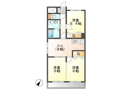 マーレ荘知立(2DK/2階)の間取り写真