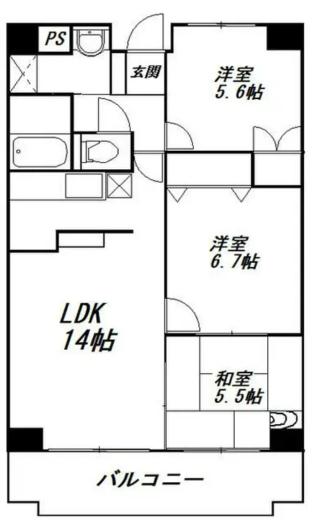 アトラクトマンショントムロ 3階階 間取り