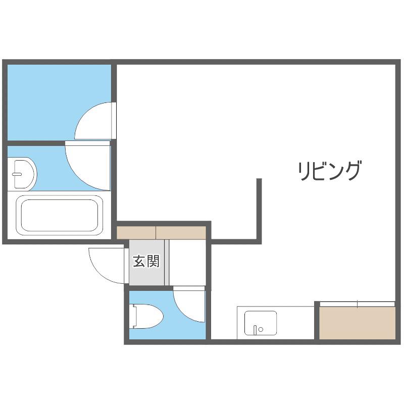 シークエンス620A(1LDK/1階)の間取り写真