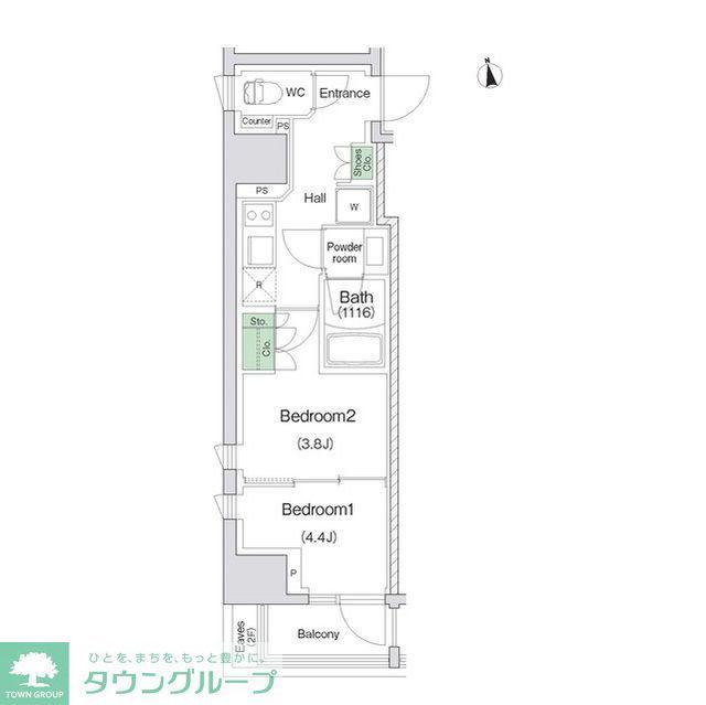 スタイリオ川崎(2K/9階)の間取り写真