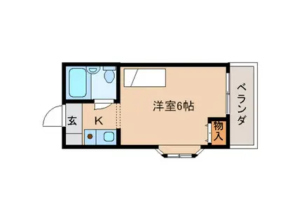 ランドヒル パートIII(1K/1階)の間取り写真