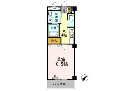 カーサ・ステラ(1K/3階)の間取り写真